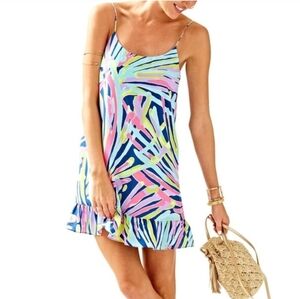 Lilly Pulitzer Zanna 100% Silk Dress in Sea Dreamin Size XL